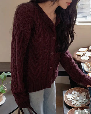 Cable knit cardigan
