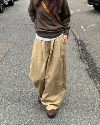 Wide cotton pants
