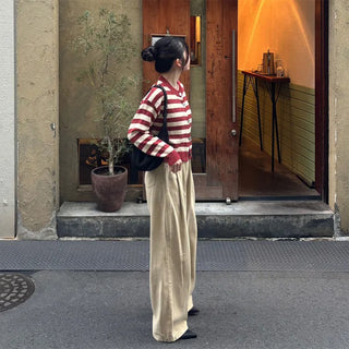 Striped bouclé cardigan