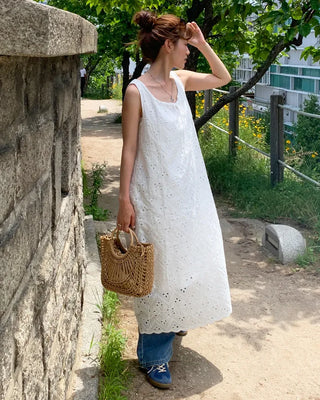 Perforated lace dress