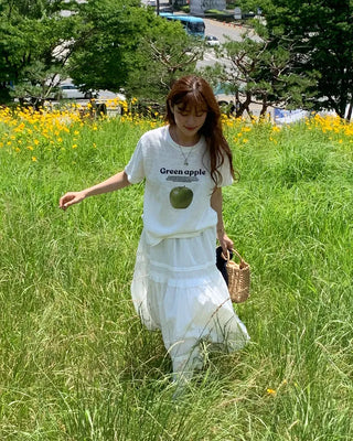 Apple print T-shirt