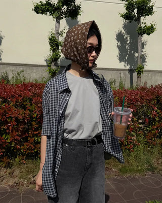 Plain cotton short-sleeved T-shirt