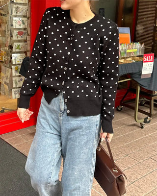 Polka Dot Round Cardigan