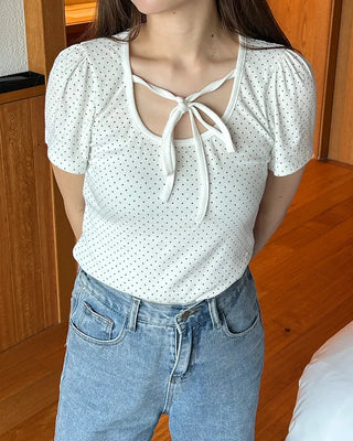 Polka Dot Tie Short-Sleeve T-Shirt