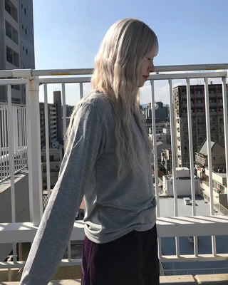 Brushed Cotton Loose Long-Sleeve T-Shirt