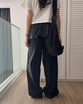 Polka Dot Skirt Layered Cotton Pants
