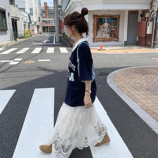 Half-lace long skirt