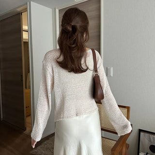 Ribbed sheer cardigan