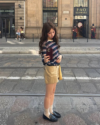 Striped oversized long t-shirt