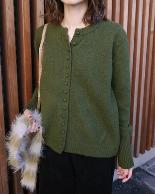 Color Button Knit Cardigan