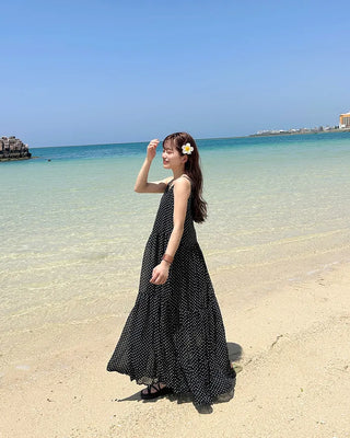 [BEST 50] Sheer Dot Long Dress