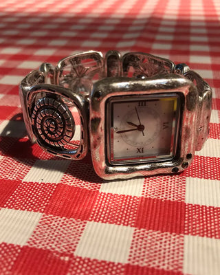 Square Silver Star Handwatch