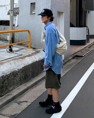 Roll-up chino shorts