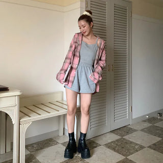 Pink checkered shirt