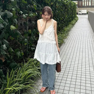 Frilled sleeveless mini dress