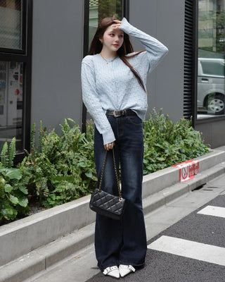 Slim bootcut denim pants