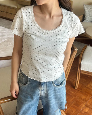 Polka Dot Ribbon Short-Sleeved T-Shirt