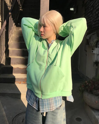 Color Point Zip Hoodie