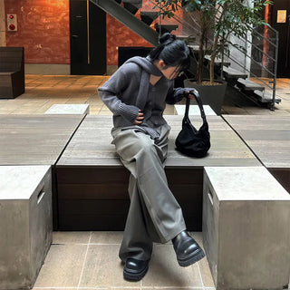 Tucked wide slacks