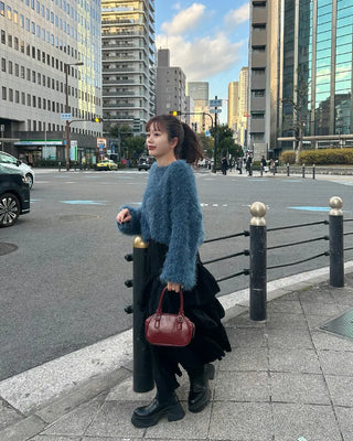 Frilled tiered long skirt
