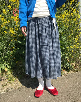 Vintage check midi skirt