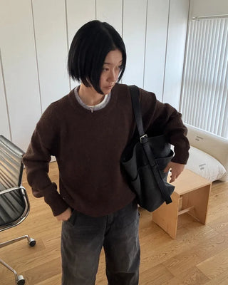 Neckline Layered Round Knit