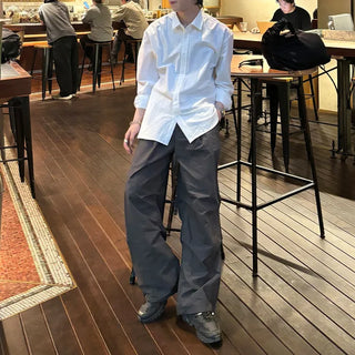 (Unisex) Wide Fit Pintuck Pants
