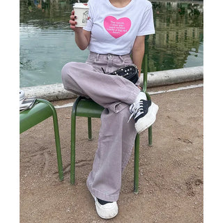 Pleated wide chino pants