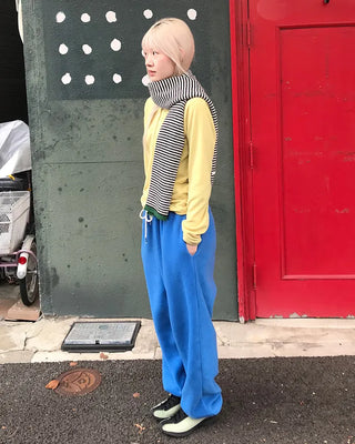 Waist string fleece pants