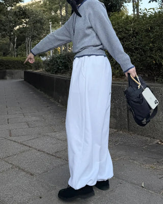 2-Way Wide Waist Elastic Pants