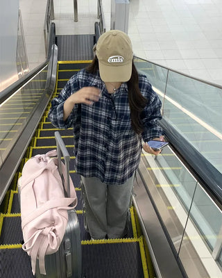 Loose-fit check shirt
