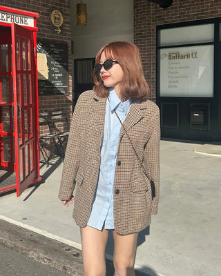 Oversized check jacket