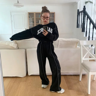 Lettering Sweatshirt Set