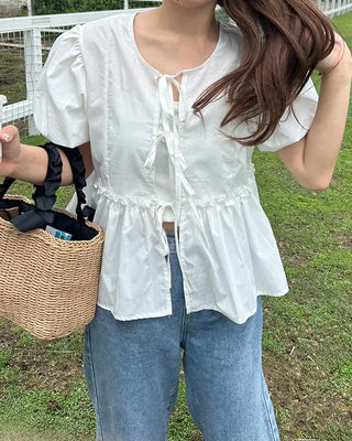 Puff Ribbon Blouse