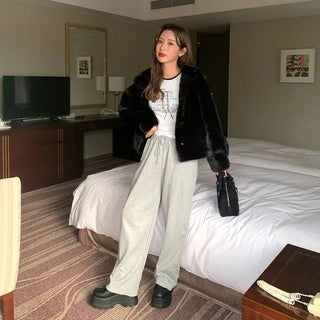 High-neck fur jacket