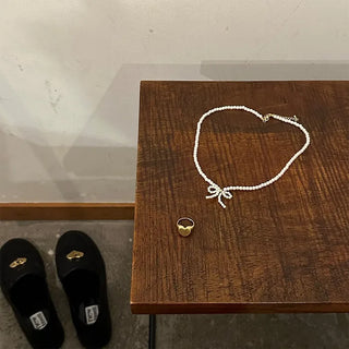 Pearl ribbon necklace