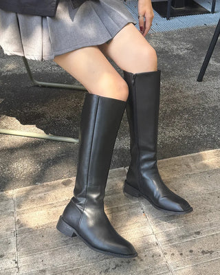 Leather long boots