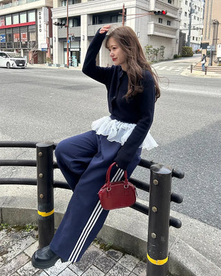 Chiffon-lined sweatpants