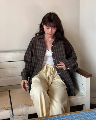Checked oversized shirt