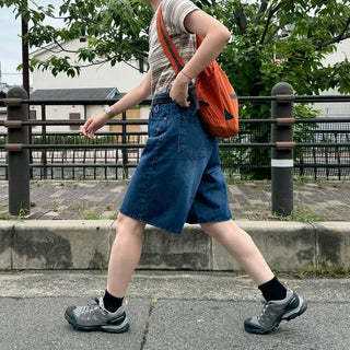 D-ring Bermuda denim pants