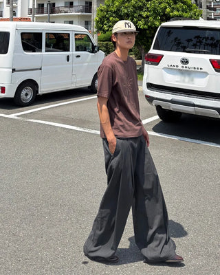 Pinstripe two-pleat slacks