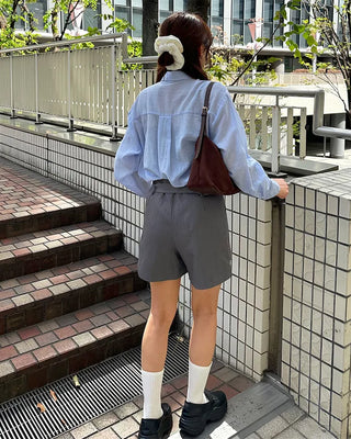 Flap pocket jacket & mini skirt set