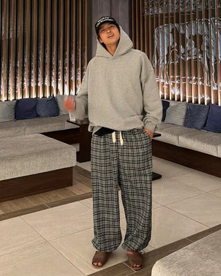 Checked Easy Wide Pants
