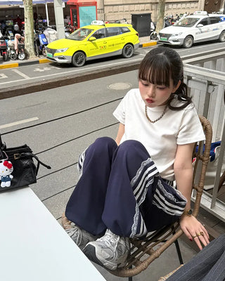 Lace-line sweatpants
