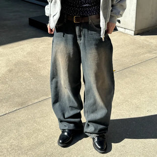Vintage wide-leg denim pants