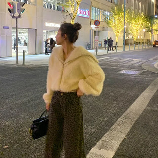 Fur zip jacket