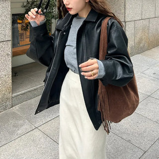 Colored leather jacket