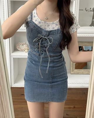 Flower Rib Short-Sleeve T-Shirt
