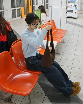Suede shoulder bag