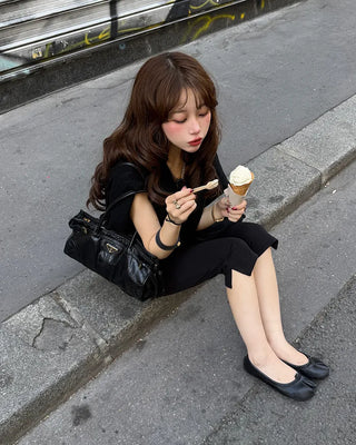 Slit Slim Capri Pants